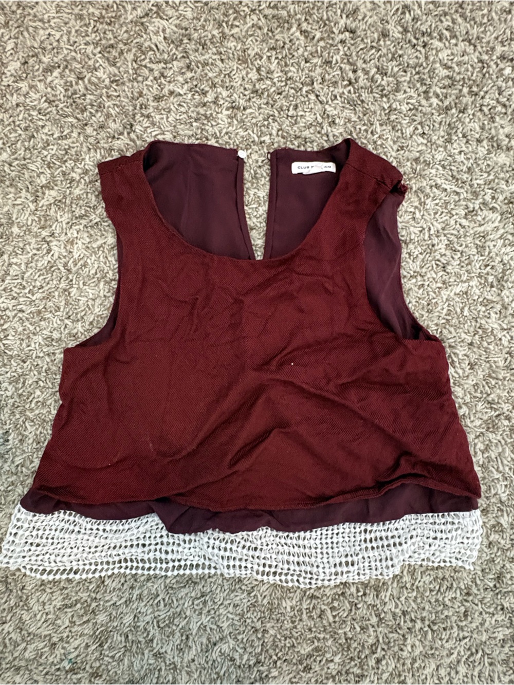 Club Monaco Burgundy Knit Sleeveless Top